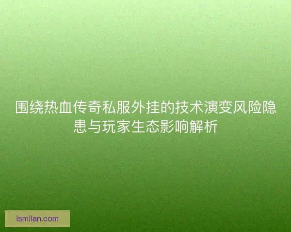 围绕热血传奇私服外挂的技术演变风险隐患与玩家生态影响解析